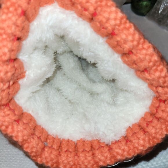 New Knit Striped Beanie Toboggan - Orange, Yellow, Brown, Cream - Picture 4 of 6